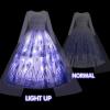 imagePrincess Costume for Girls RGB LED Light Up Syncs Music App Control Toddler Princess Dress Up Halloween CostumeWhite Purple