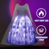 imagePrincess Costume for Girls RGB LED Light Up Syncs Music App Control Toddler Princess Dress Up Halloween CostumeWhite Purple