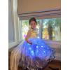 imagePrincess Costume for Girls RGB LED Light Up Syncs Music App Control Toddler Princess Dress Up Halloween CostumeWhite Purple