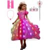 imagePrincess Dress Up for Girls Syncs with Music AppControl Princess Costumes RGB Led Light Up Halloween Costume