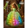 image:imageLight Up Girls Halloween Costume Toddler Fairy Dress amp Wings Green Fairy Girls Costume Princess Ball Gown KidsRgbgreen