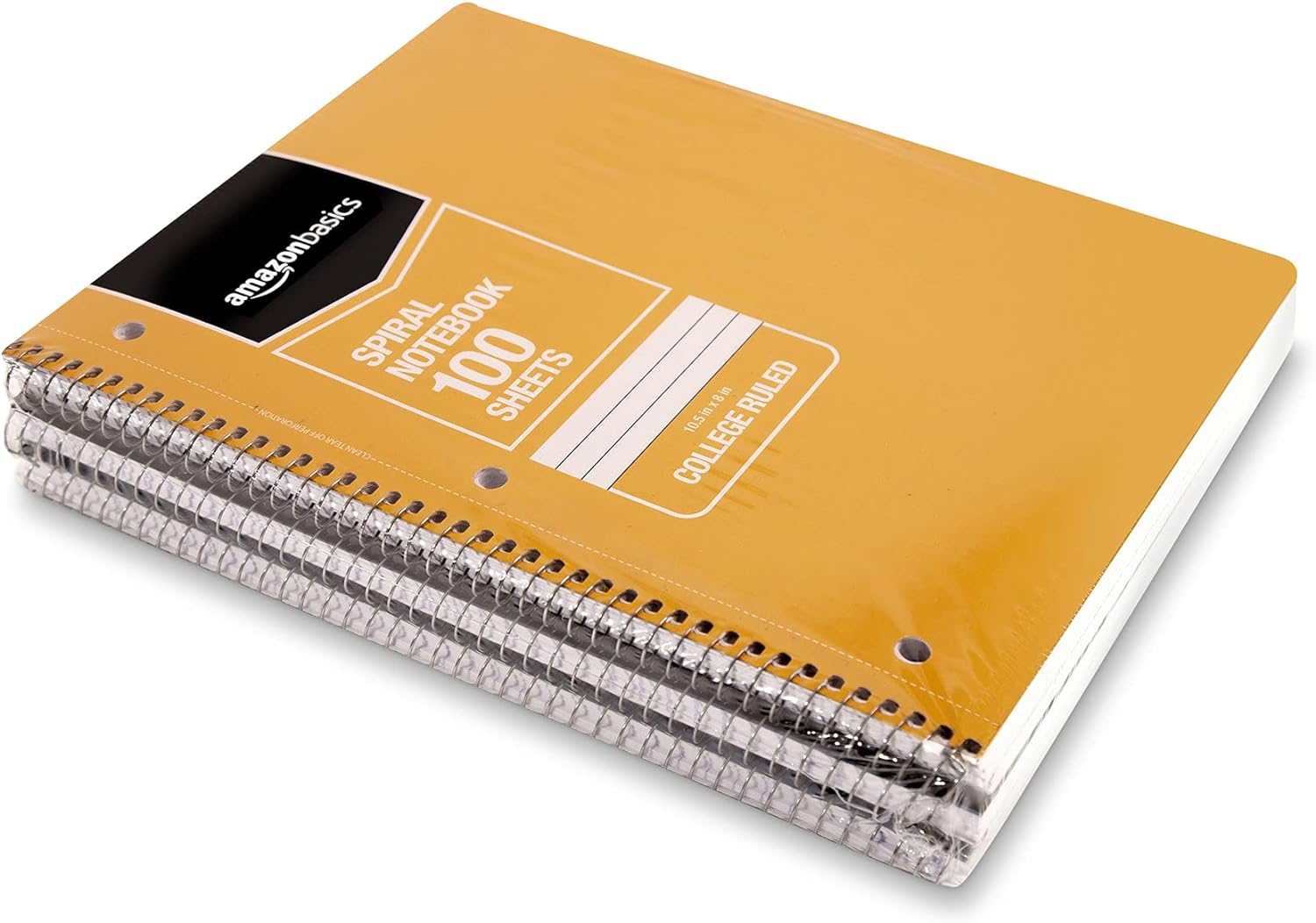 Amazon Basics College Ruled Wirebound Spiral Notebook 100 Sheet  5Pack Assorted Sunburst Pattern ColorsAssorted Solid