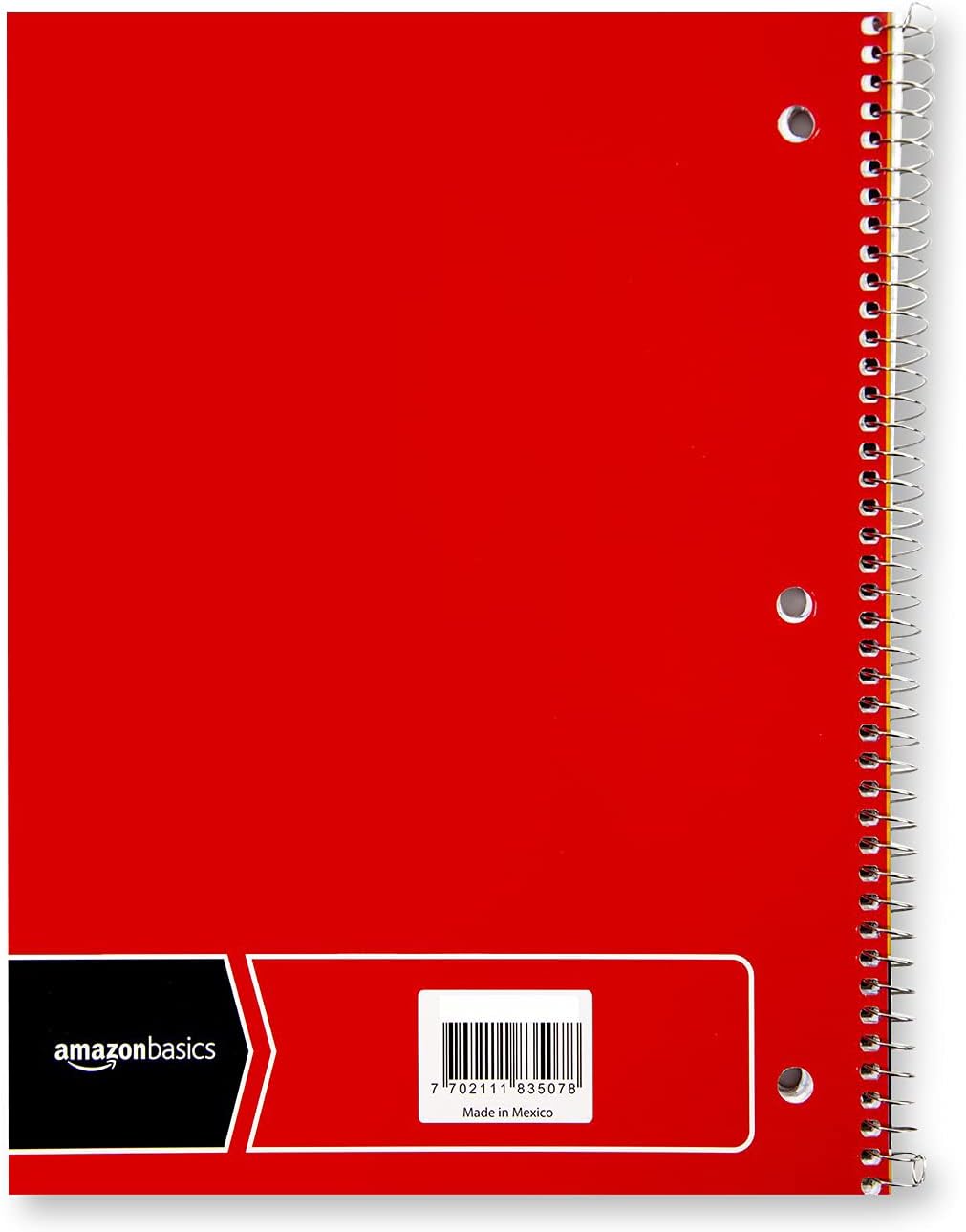 Amazon Basics College Ruled Wirebound Spiral Notebook 100 Sheet  5Pack Assorted Sunburst Pattern ColorsAssorted Solid