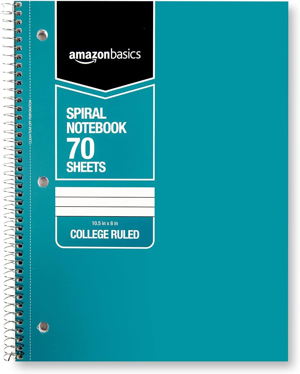 Amazon Basics College Ruled Wirebound Spiral Notebook 100 Sheet  5Pack Assorted Sunburst Pattern ColorsAssorted Solid