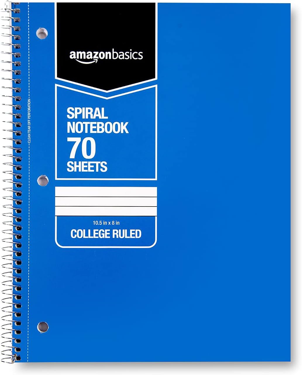 Amazon Basics College Ruled Wirebound Spiral Notebook 100 Sheet  5Pack Assorted Sunburst Pattern ColorsAssorted Solid