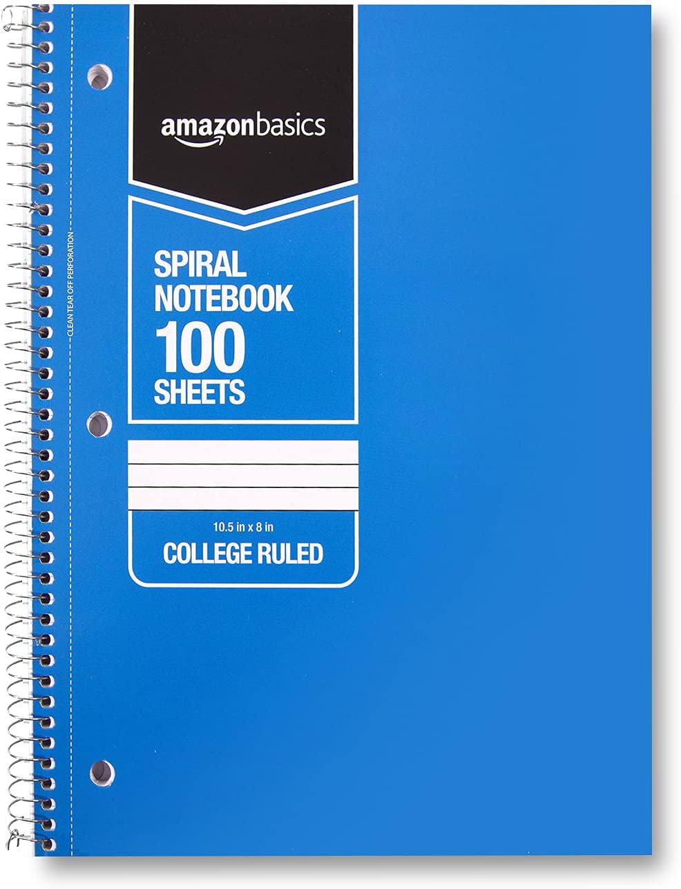 Amazon Basics College Ruled Wirebound Spiral Notebook 100 Sheet  5Pack Assorted Sunburst Pattern ColorsAssorted Solid