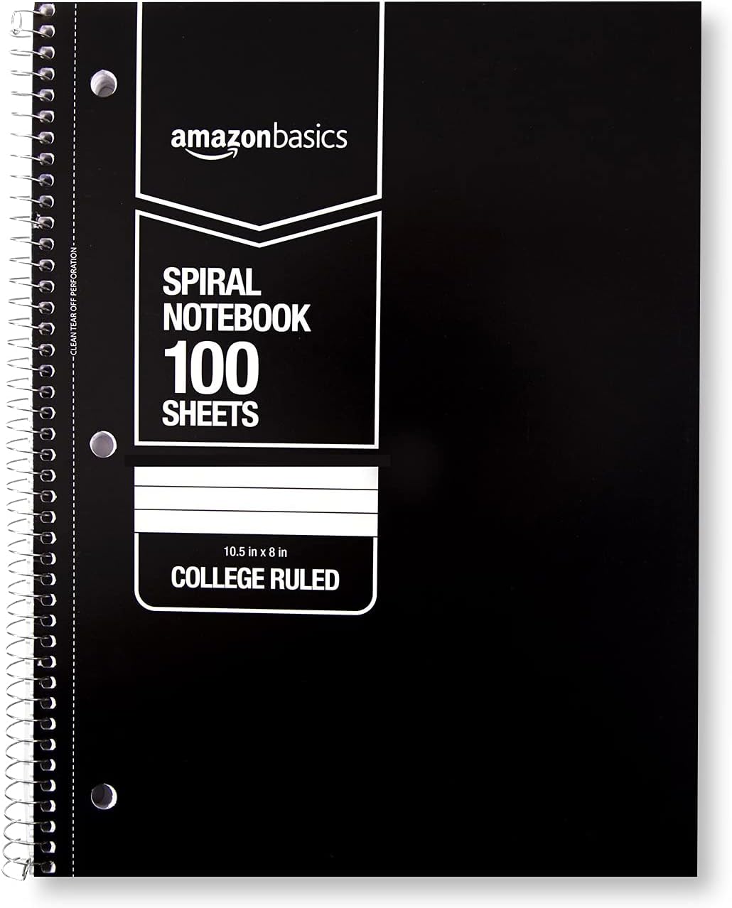 Amazon Basics College Ruled Wirebound Spiral Notebook 100 Sheet  5Pack Assorted Sunburst Pattern ColorsAssorted Solid