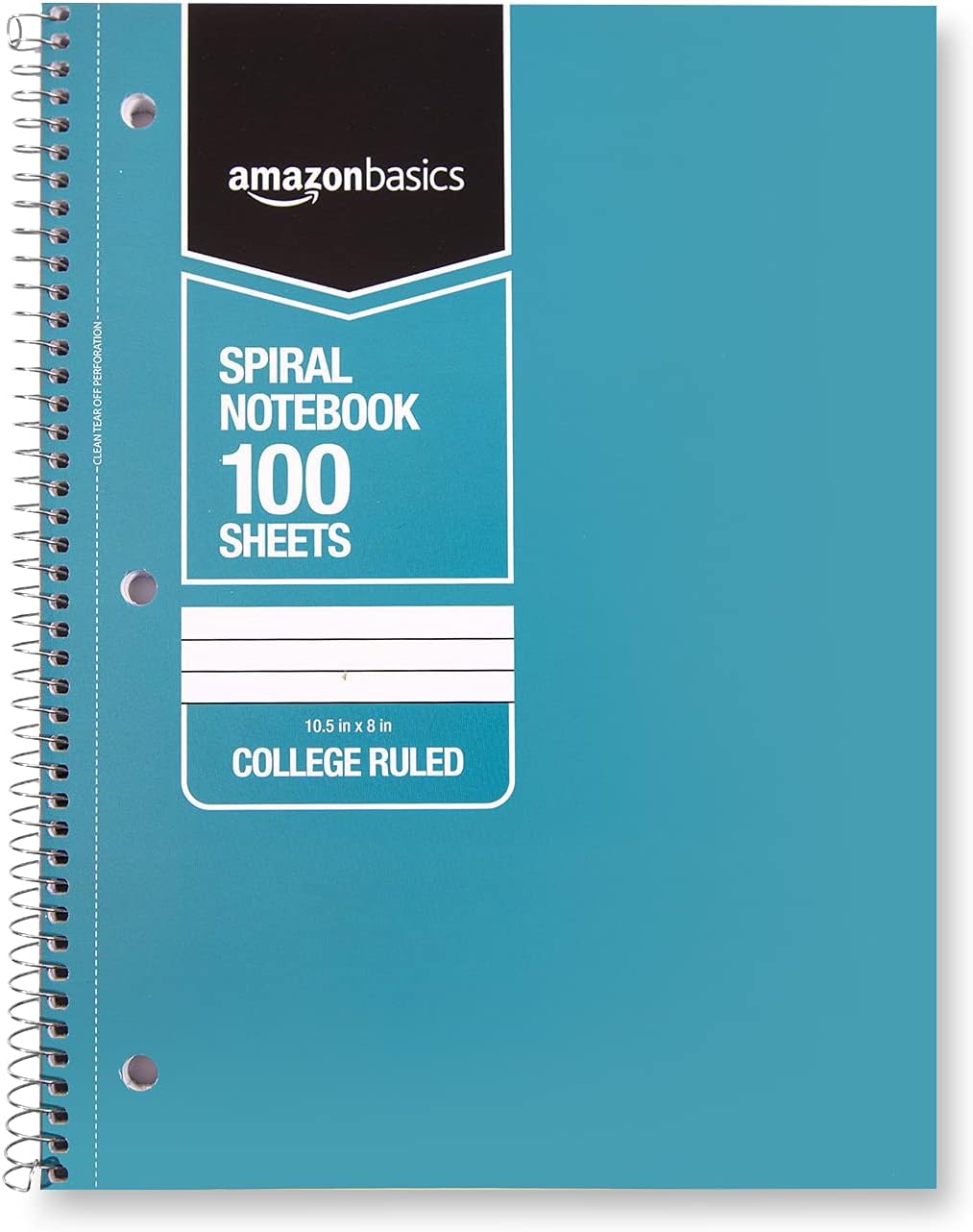 Amazon Basics College Ruled Wirebound Spiral Notebook 100 Sheet  5Pack Assorted Sunburst Pattern ColorsAssorted Solid