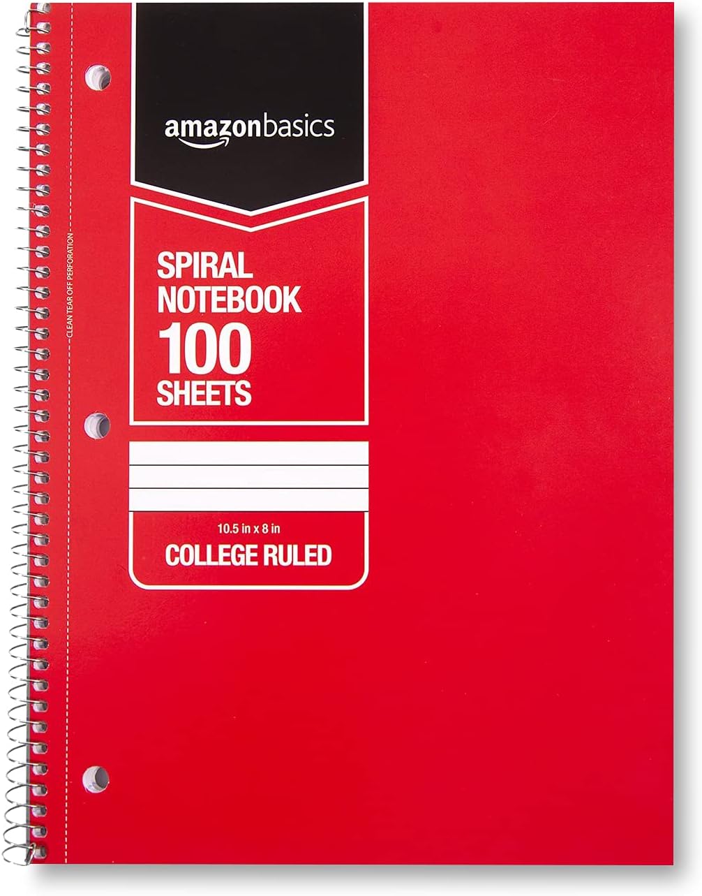 Amazon Basics College Ruled Wirebound Spiral Notebook 100 Sheet  5Pack Assorted Sunburst Pattern ColorsAssorted Solid