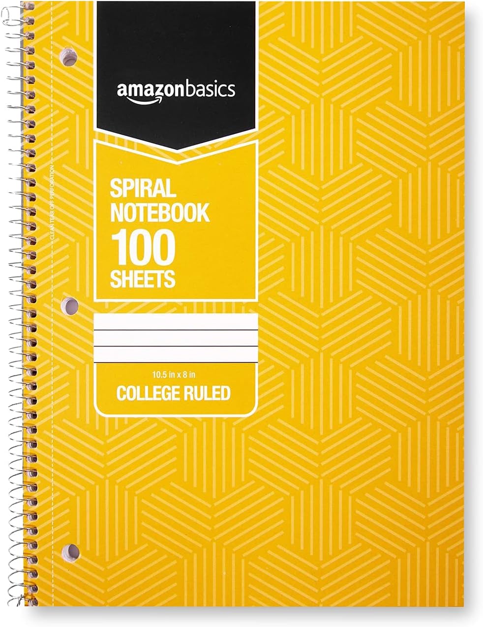Amazon Basics College Ruled Wirebound Spiral Notebook 100 Sheet  5Pack Assorted Sunburst Pattern ColorsAssorted Sunburst Pattern