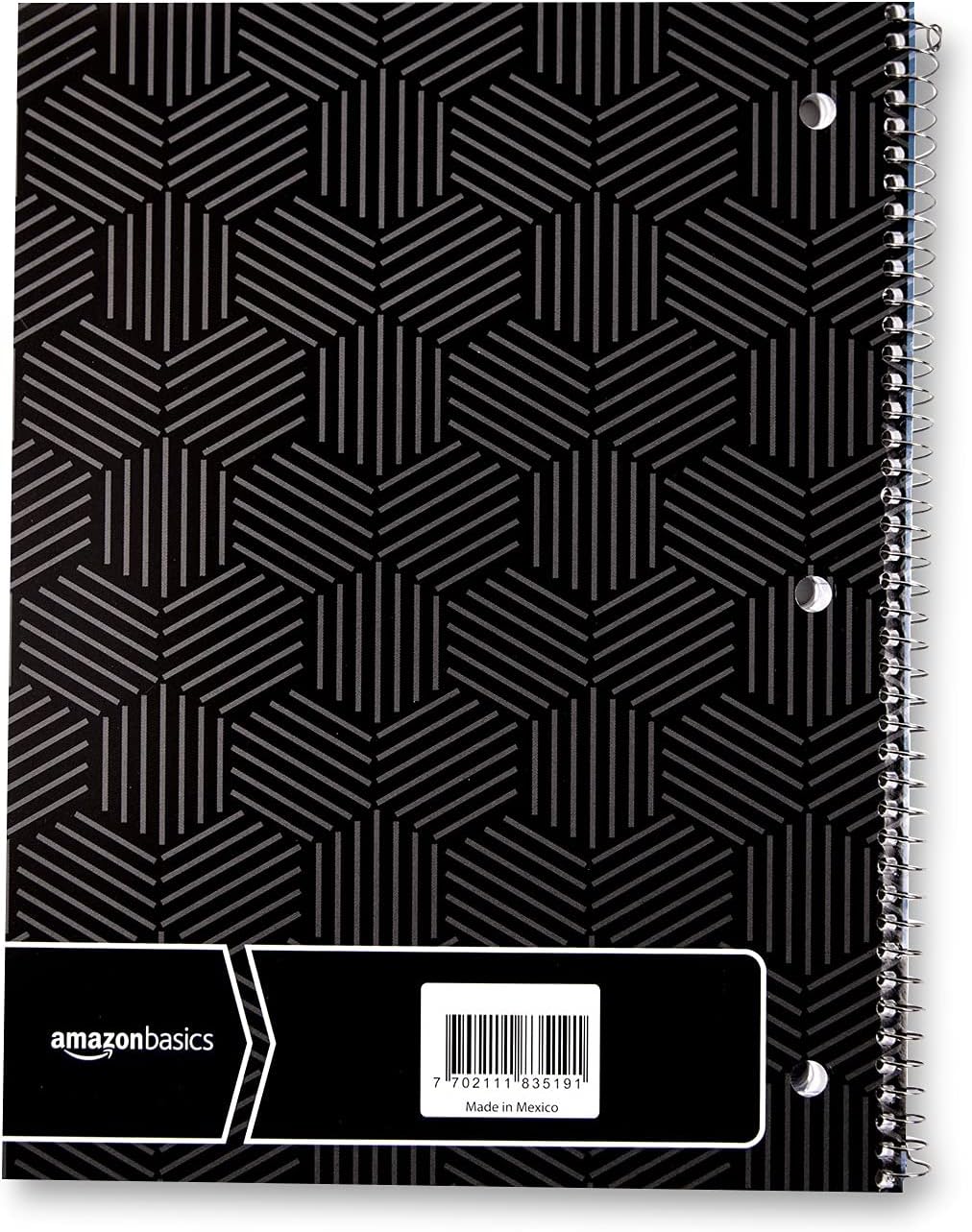 Amazon Basics College Ruled Wirebound Spiral Notebook 100 Sheet  5Pack Assorted Sunburst Pattern ColorsAssorted Sunburst Pattern
