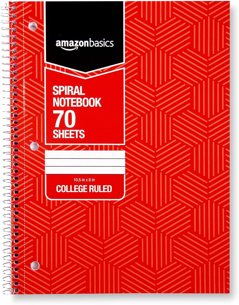 Amazon Basics College Ruled Wirebound Spiral Notebook 100 Sheet  5Pack Assorted Sunburst Pattern ColorsAssorted Sunburst Pattern