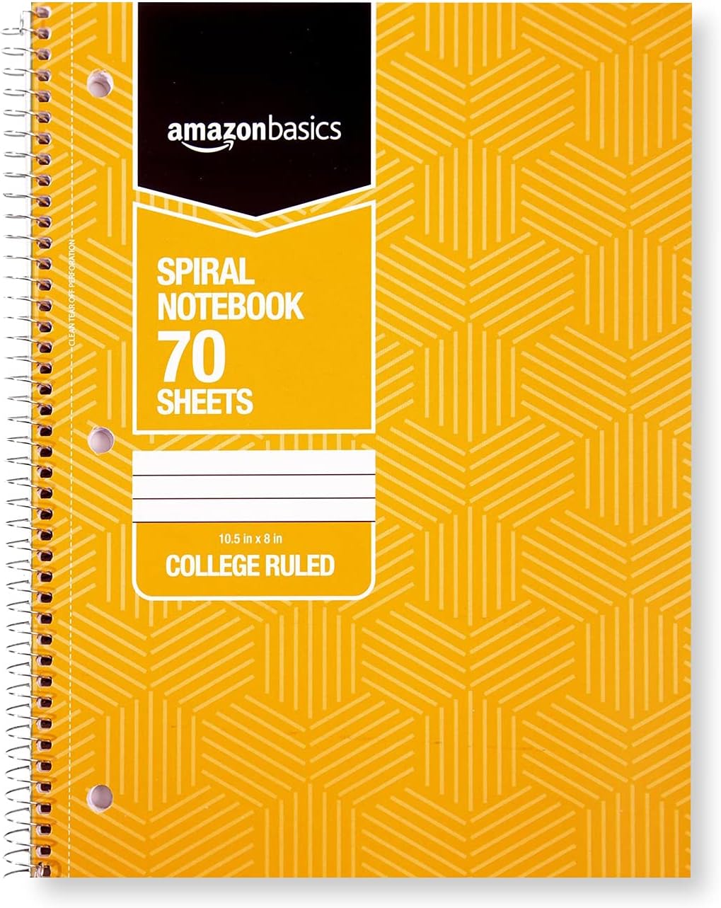 Amazon Basics College Ruled Wirebound Spiral Notebook 100 Sheet  5Pack Assorted Sunburst Pattern ColorsAssorted Sunburst Pattern