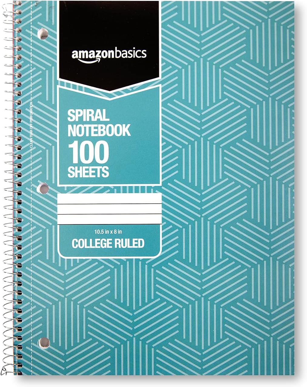 Amazon Basics College Ruled Wirebound Spiral Notebook 100 Sheet  5Pack Assorted Sunburst Pattern ColorsAssorted Sunburst Pattern
