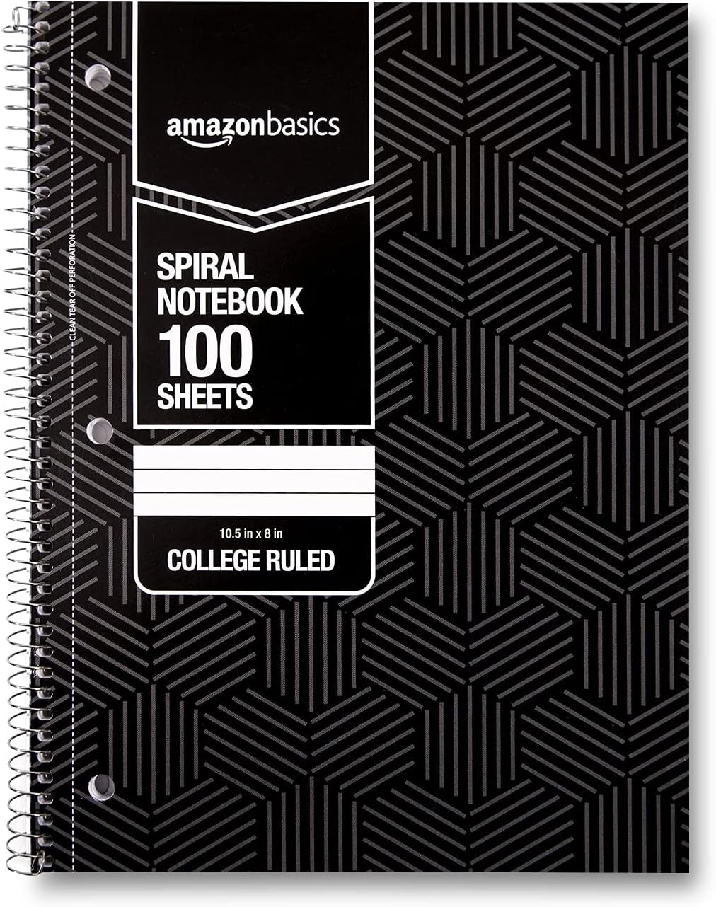 Amazon Basics College Ruled Wirebound Spiral Notebook 100 Sheet  5Pack Assorted Sunburst Pattern ColorsAssorted Sunburst Pattern