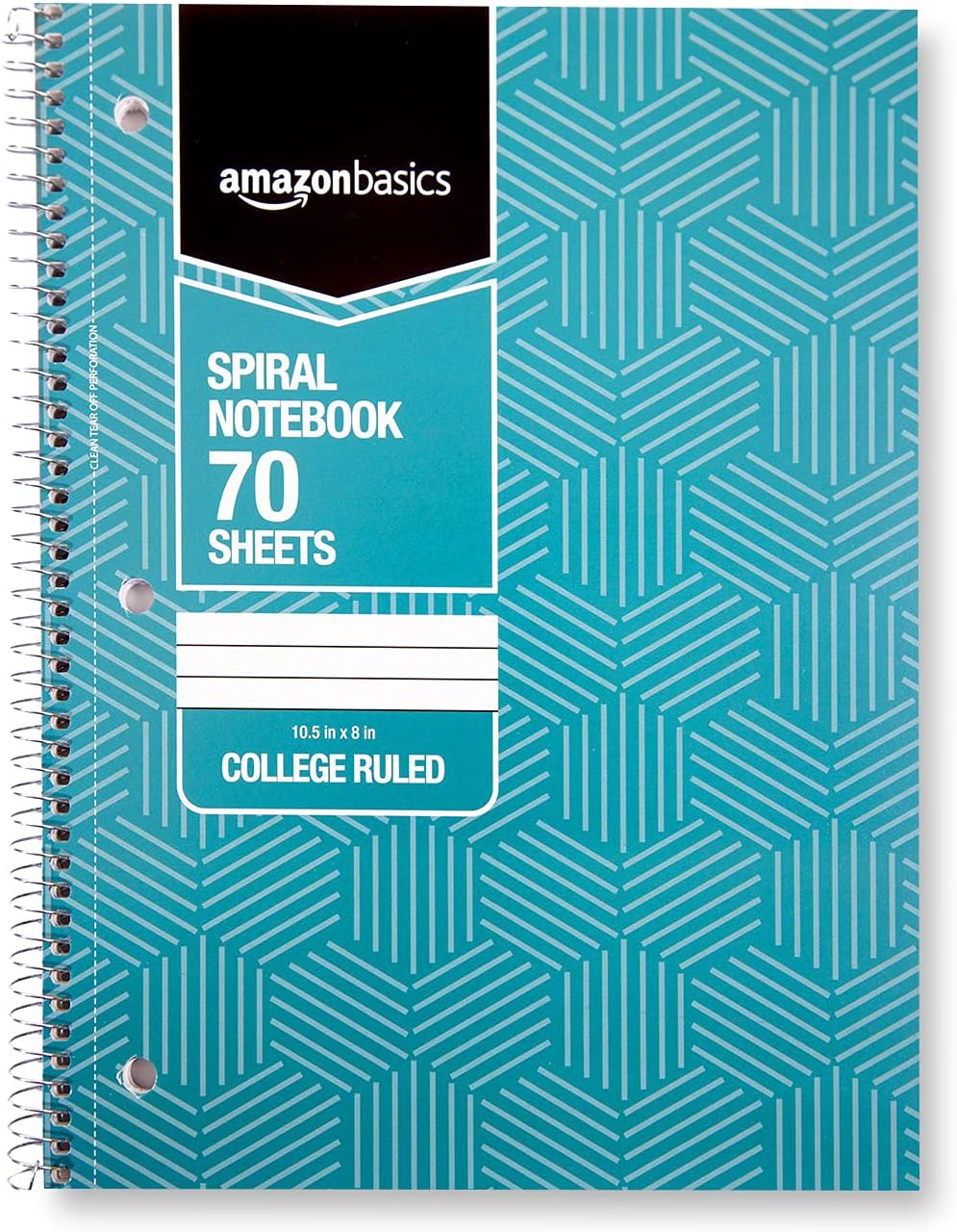 Amazon Basics College Ruled Wirebound Spiral Notebook 100 Sheet  5Pack Assorted Sunburst Pattern ColorsAssorted Sunburst Pattern