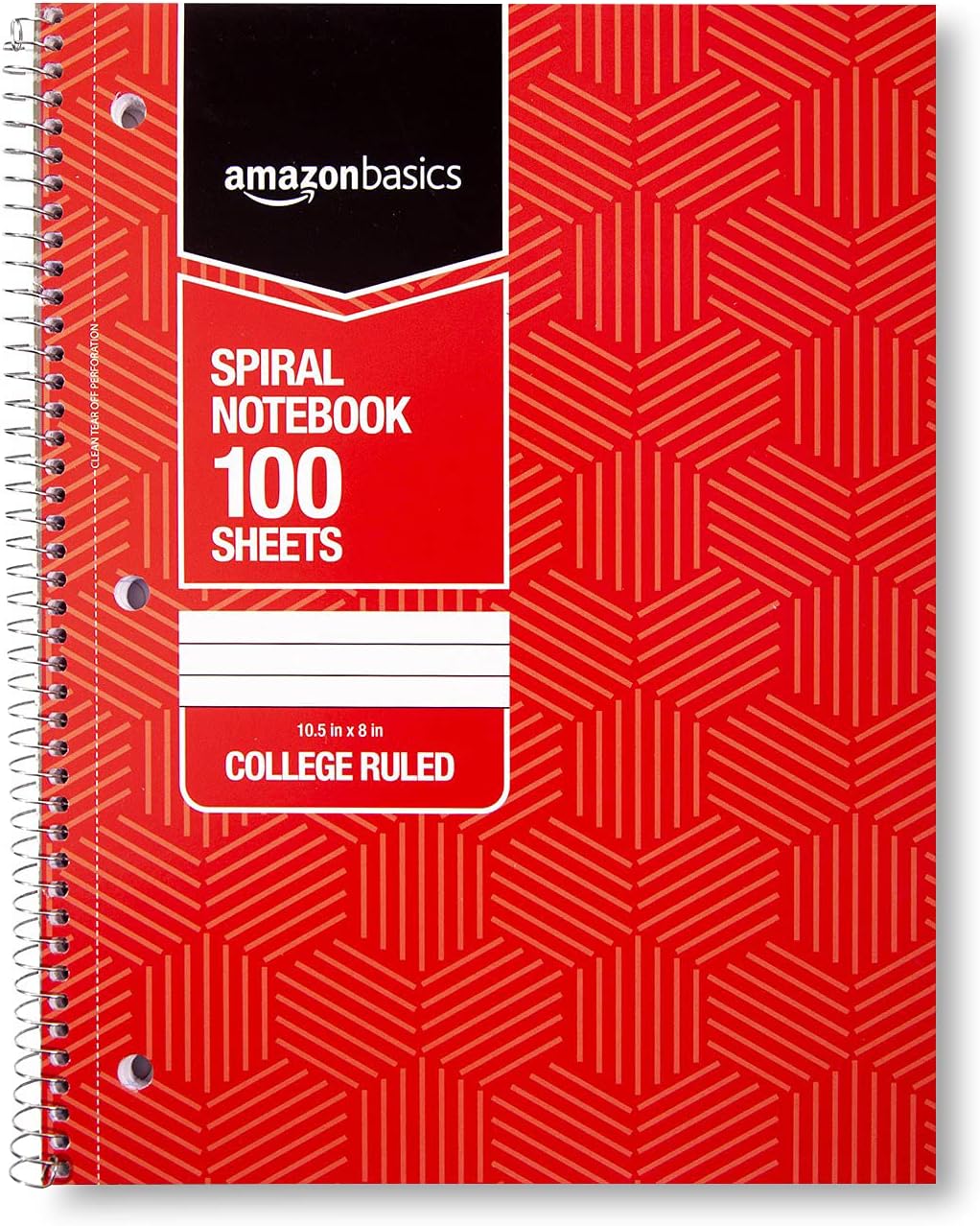 Amazon Basics College Ruled Wirebound Spiral Notebook 100 Sheet  5Pack Assorted Sunburst Pattern ColorsAssorted Sunburst Pattern