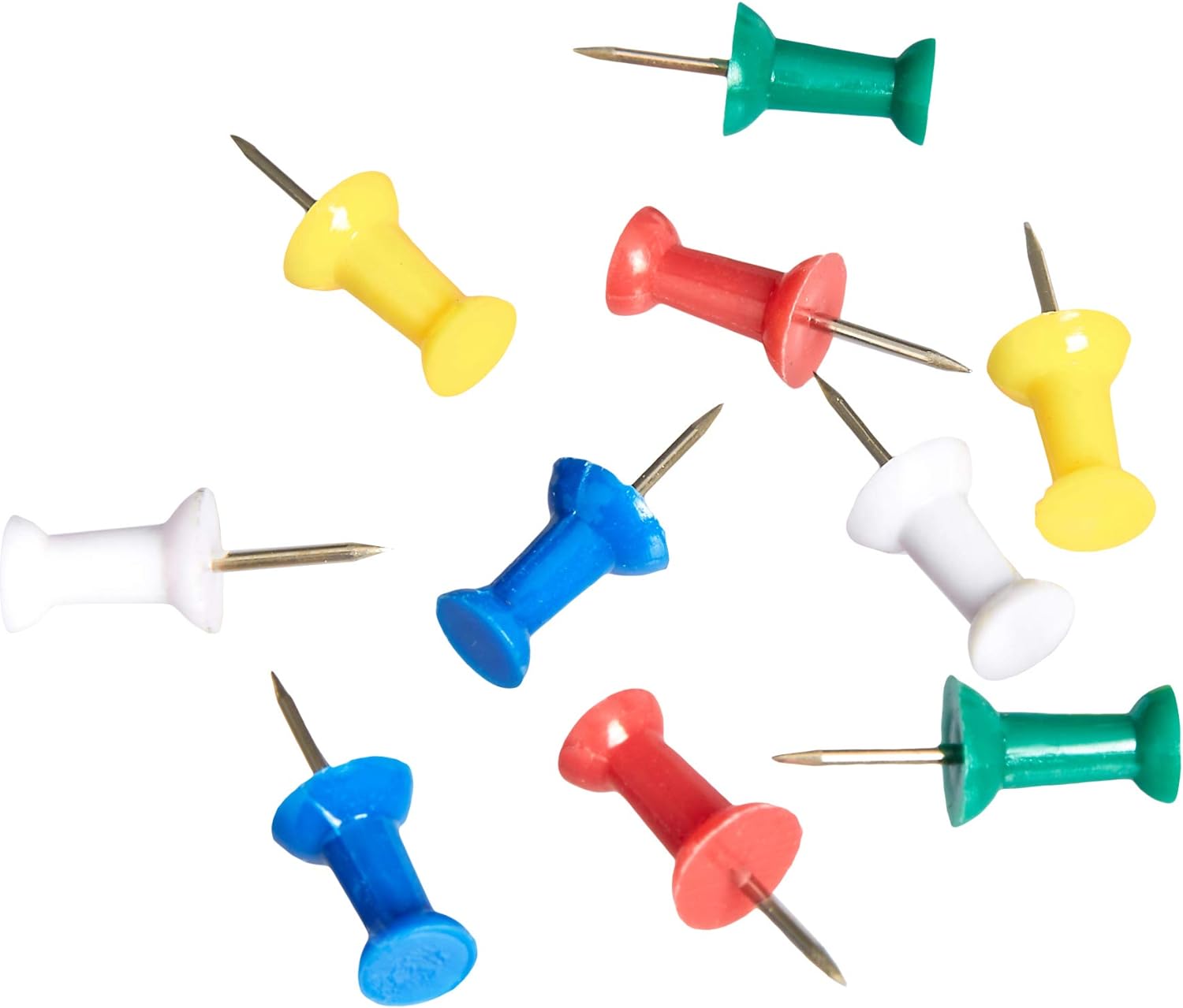 Amazon Basics Push Pins Tacks Assorted Colors Steel Point 100PackAssorted