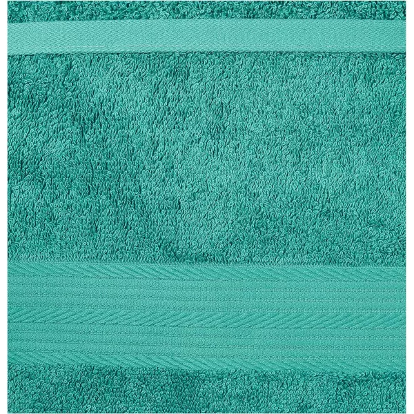 Amazon Basics  6 Piece Fade Resistant Oversize Bath Towel Hand and Washcloth Set 100 Cotton TealTeal