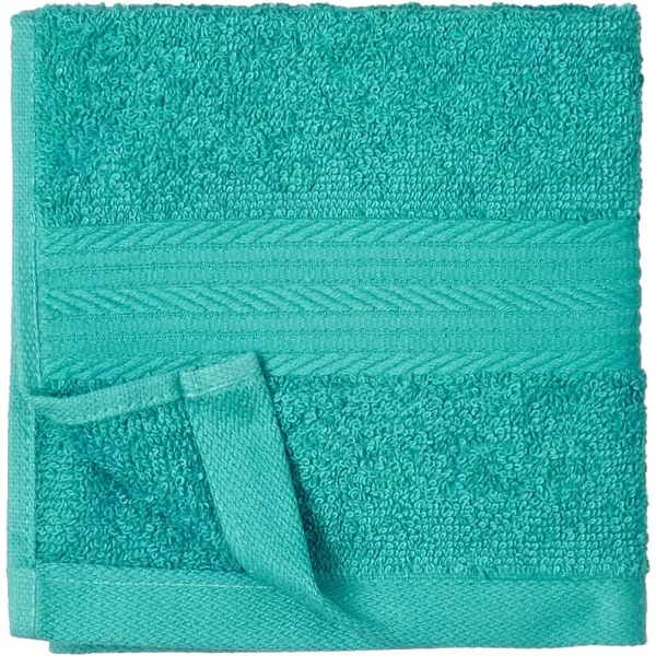 Amazon Basics  6 Piece Fade Resistant Oversize Bath Towel Hand and Washcloth Set 100 Cotton TealTeal