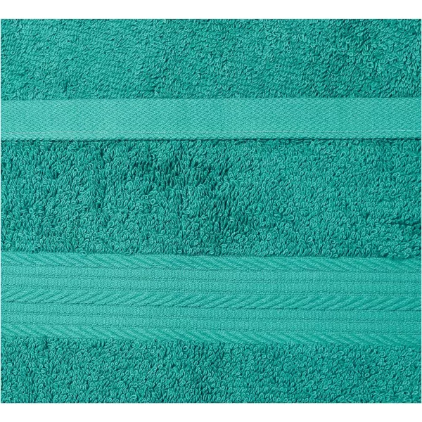 Amazon Basics  6 Piece Fade Resistant Oversize Bath Towel Hand and Washcloth Set 100 Cotton TealTeal