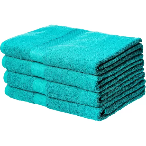 Amazon Basics  6 Piece Fade Resistant Oversize Bath Towel Hand and Washcloth Set 100 Cotton TealTeal