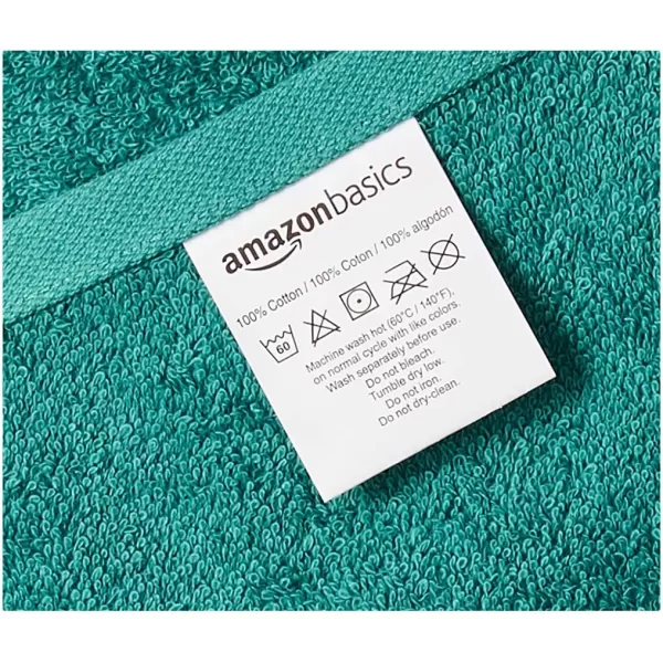 Amazon Basics  6 Piece Fade Resistant Oversize Bath Towel Hand and Washcloth Set 100 Cotton TealTeal