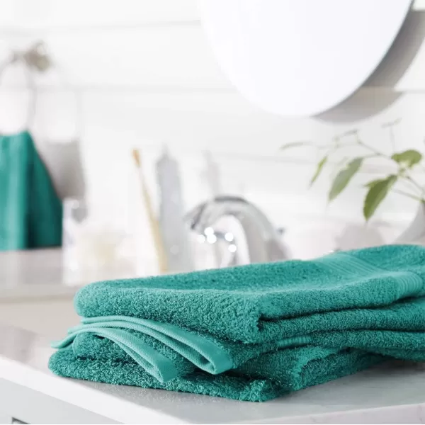 Amazon Basics  6 Piece Fade Resistant Oversize Bath Towel Hand and Washcloth Set 100 Cotton TealTeal