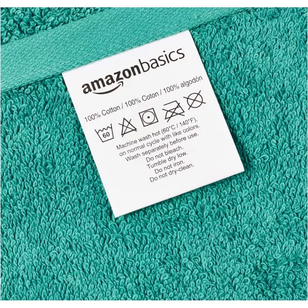 Amazon Basics  6 Piece Fade Resistant Oversize Bath Towel Hand and Washcloth Set 100 Cotton TealTeal