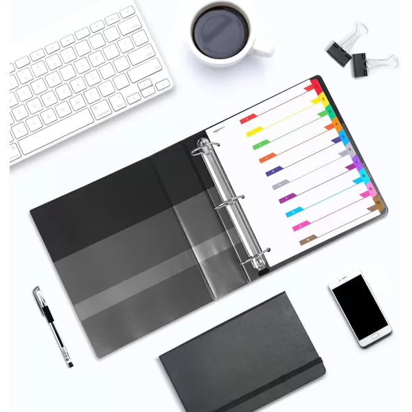 Amazon Basics 12 Tab Monthly Dividers for 3 Ring Binder Customizable Table of Contents Page Multicolor 10Pack10Tab