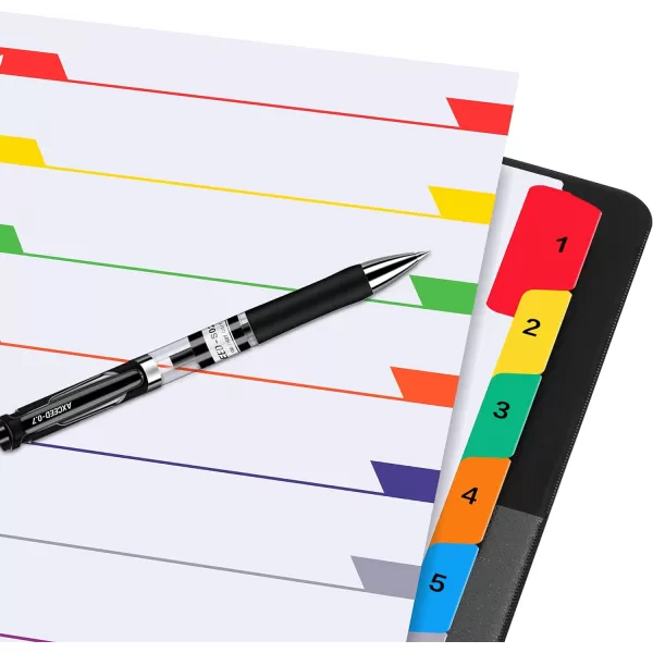 Amazon Basics 12 Tab Monthly Dividers for 3 Ring Binder Customizable Table of Contents Page Multicolor 10Pack10Tab