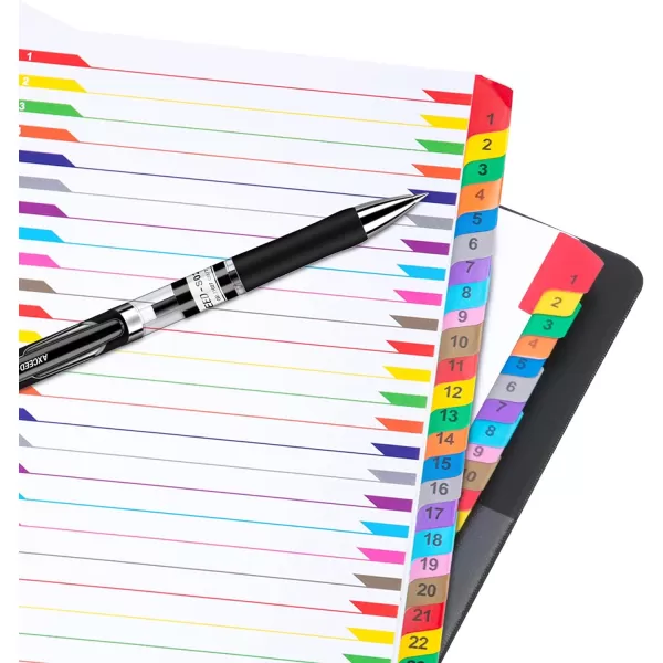 Amazon Basics 12 Tab Monthly Dividers for 3 Ring Binder Customizable Table of Contents Page Multicolor 10Pack31Tab