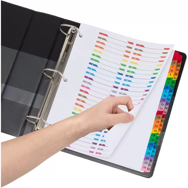 Amazon Basics 12 Tab Monthly Dividers for 3 Ring Binder Customizable Table of Contents Page Multicolor 10Pack52Tab