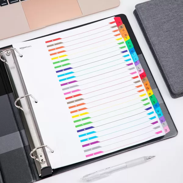 Amazon Basics 12 Tab Monthly Dividers for 3 Ring Binder Customizable Table of Contents Page Multicolor 10PackAZ Tabs