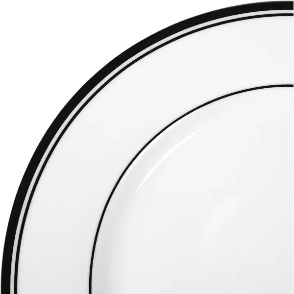 Amazon Basics 16Piece Cafe Stripe Kitchen Dinnerware Set Plates Bowls Mugs Service for 4 BlueBlack