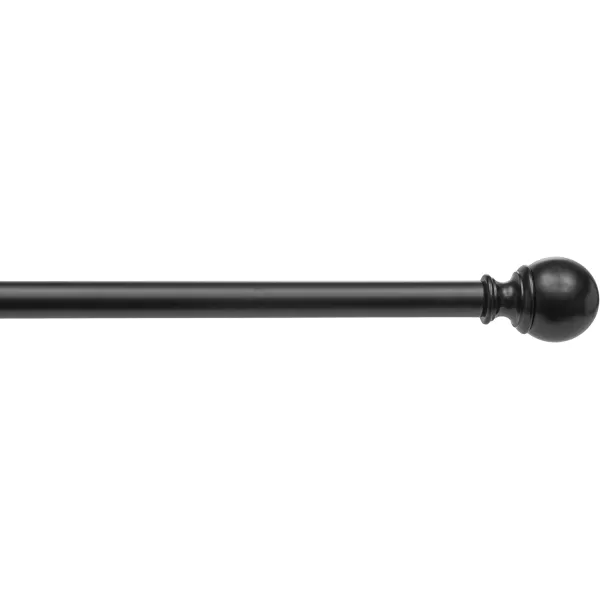 Amazon Basics 1Inch Curtain Rod with Round Finials 1Pack 36 to 72 BlackBlack