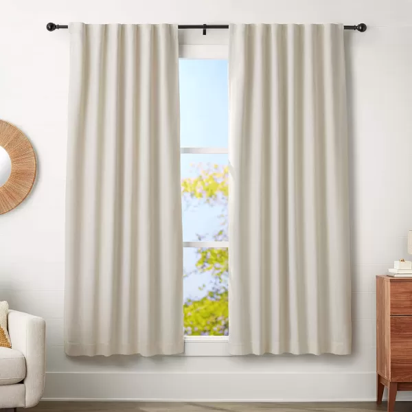 Amazon Basics 1Inch Curtain Rod with Round Finials 1Pack 36 to 72 BlackBlack