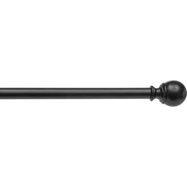 Amazon Basics 1Inch Curtain Rod with Round Finials 1Pack 36 to 72 BlackBlack