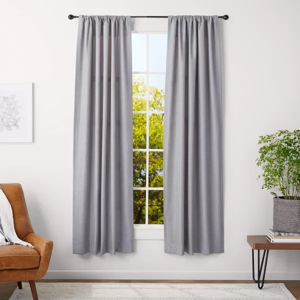 Amazon Basics 1Inch Curtain Rod with Round Finials 1Pack 36 to 72 BlackBlack