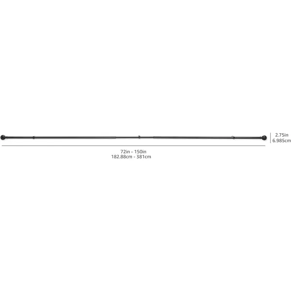 Amazon Basics 1Inch Curtain Rod with Round Finials 1Pack 36 to 72 BlackBronze