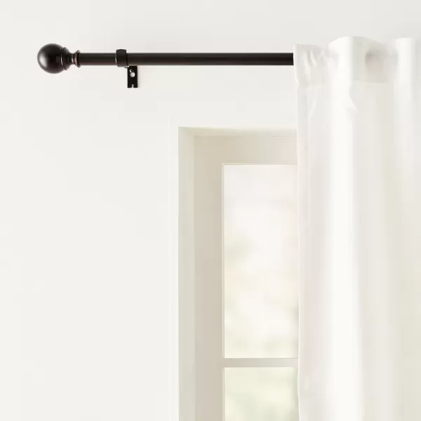 Amazon Basics 1Inch Curtain Rod with Round Finials 1Pack 36 to 72 BlackBronze