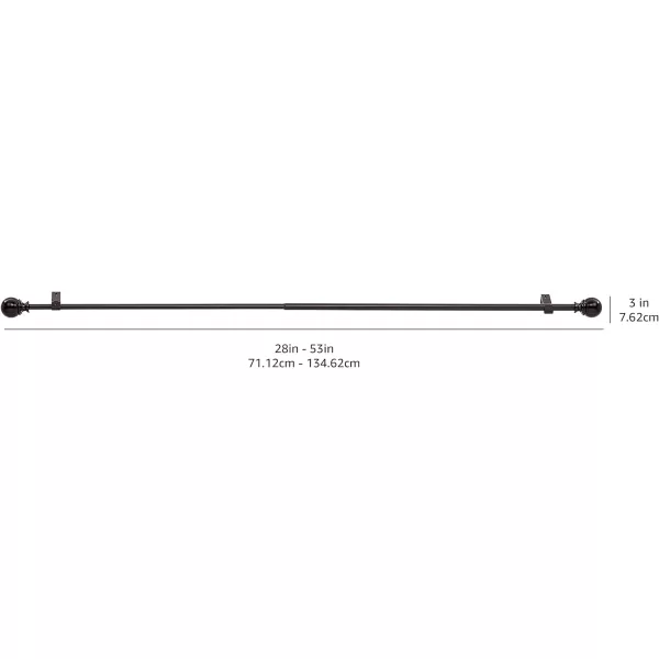 Amazon Basics 1Inch Curtain Rod with Round Finials 1Pack 36 to 72 BlackBronze