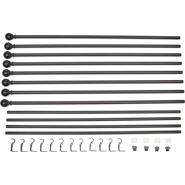 Amazon Basics 1Inch Curtain Rod with Round Finials 1Pack 36 to 72 BlackBronze