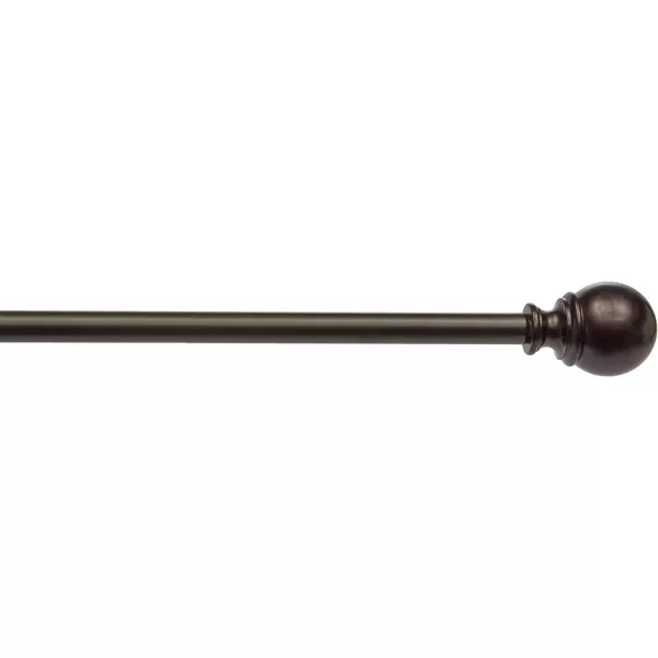 Amazon Basics 1Inch Curtain Rod with Round Finials 1Pack 36 to 72 BlackBronze