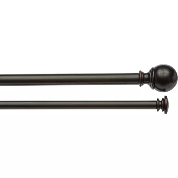 Amazon Basics 1Inch Curtain Rod with Round Finials 1Pack 36 to 72 BlackBronze