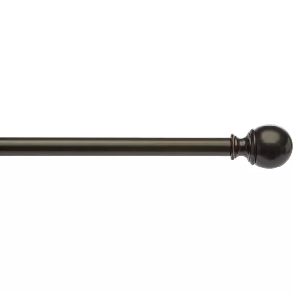 Amazon Basics 1Inch Curtain Rod with Round Finials 1Pack 36 to 72 BlackBronze