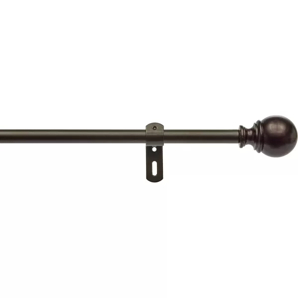 Amazon Basics 1Inch Curtain Rod with Round Finials 1Pack 36 to 72 BlackBronze