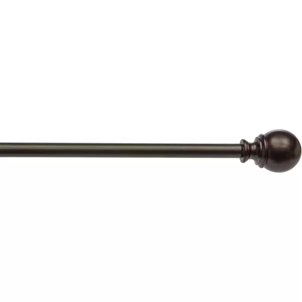 Amazon Basics 1Inch Curtain Rod with Round Finials 1Pack 36 to 72 BlackBronze