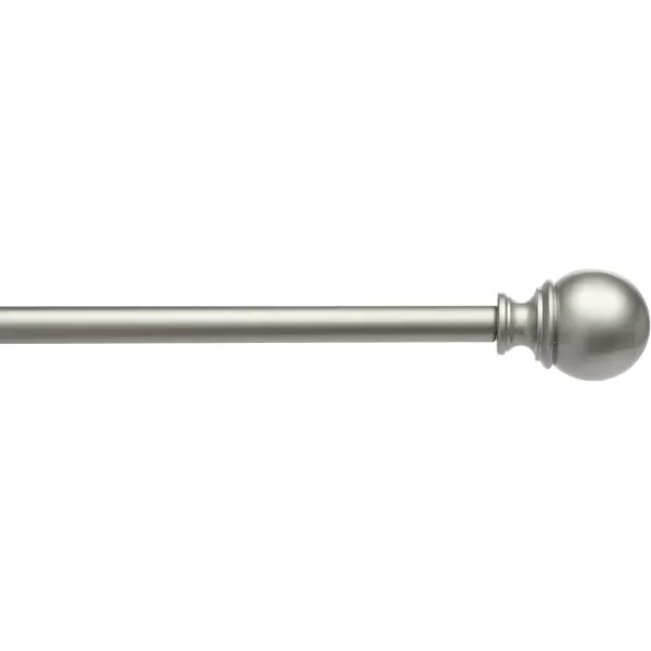 Amazon Basics 1Inch Curtain Rod with Round Finials 1Pack 36 to 72 BlackNickel