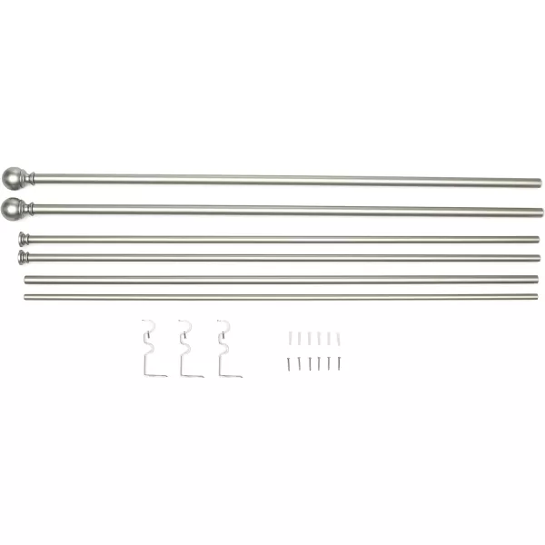 Amazon Basics 1Inch Curtain Rod with Round Finials 1Pack 36 to 72 BlackNickel